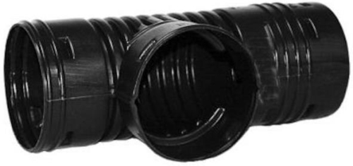 0841AA Blind Pipe Tee, 8 in, Slip-Joint x Slip-Joint x Barb, Polyethylene, Black